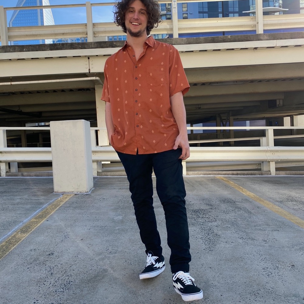 Retro Patterned Button-up Shirt